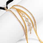 Chaine de cuisse multi rang pendentifs strass - Romy