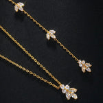 Collier de Dos Pendentif Feuillages et Cristal - Lison