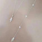 Collier de Dos Pendentif Feuillages et Cristal - Lison