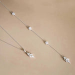 Collier de Dos Pendentif Feuillages et Cristal - Lison