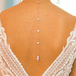 Collier de Dos Pendentif Feuillages et Cristal - Lison