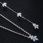 Collier de Dos Pendentif Feuillages et Cristal - Lison