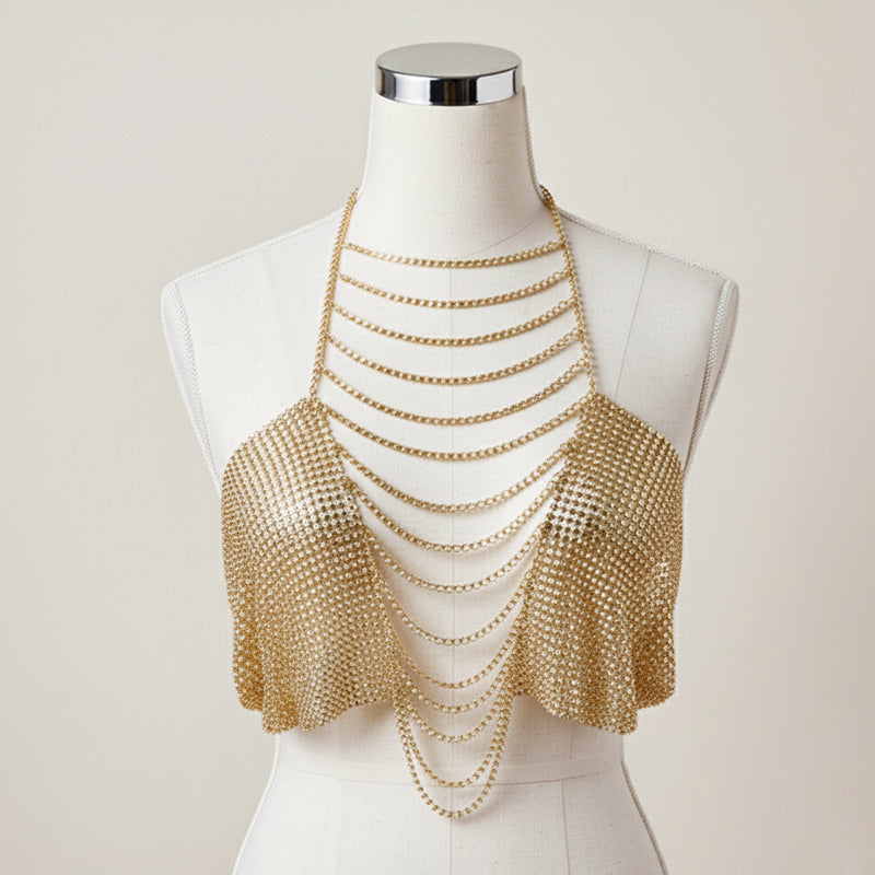 Bijou Chaîne De Corps Pour Femme Argent Et Filigrane, Bijou D'été