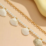Chaine de taille coquillages et perles -Nérée