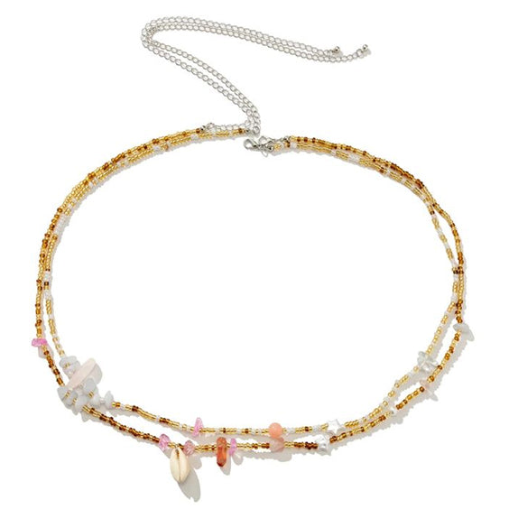 Chaîne De Corps Boho Perles Colorées - Chaîne De Taille Pierre Et Perles Pour Plage Et Été