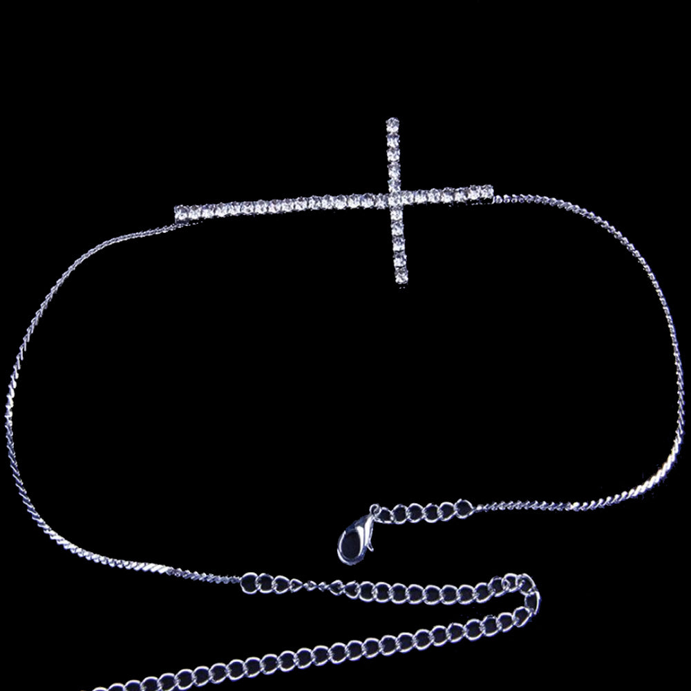 Chaine de corps de tour de cuisse avec croix en cristal - Mira